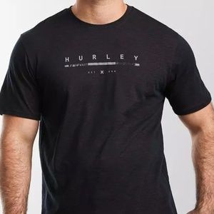 NWT Hurley Slub Segment T-Shirt in Black Gym Red